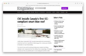 Consulting Engineer article - Blue Roof Installation